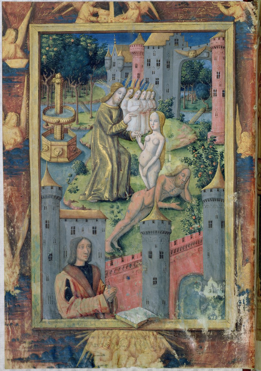 Senhora Lat. Qv126 fol.11 A Criação de Eva do Livro de Horas de Luís de Orleans, 1490 de Jean Colombe