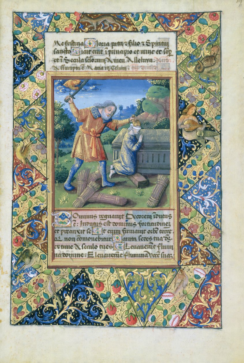 Senhora Lat. Qv126 fol.19 O sacrifício de Isaac, do Livro de Horas de Louis d&39;Orleans, 1490 de Jean Colombe
