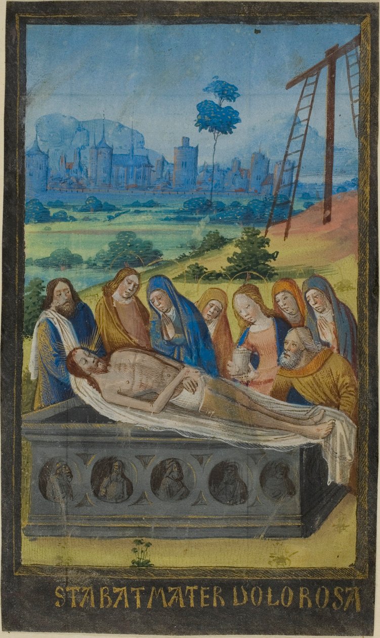 O Sepultamento (Oração Stabat Mater), de um Livro de Horas de Jean Colombe