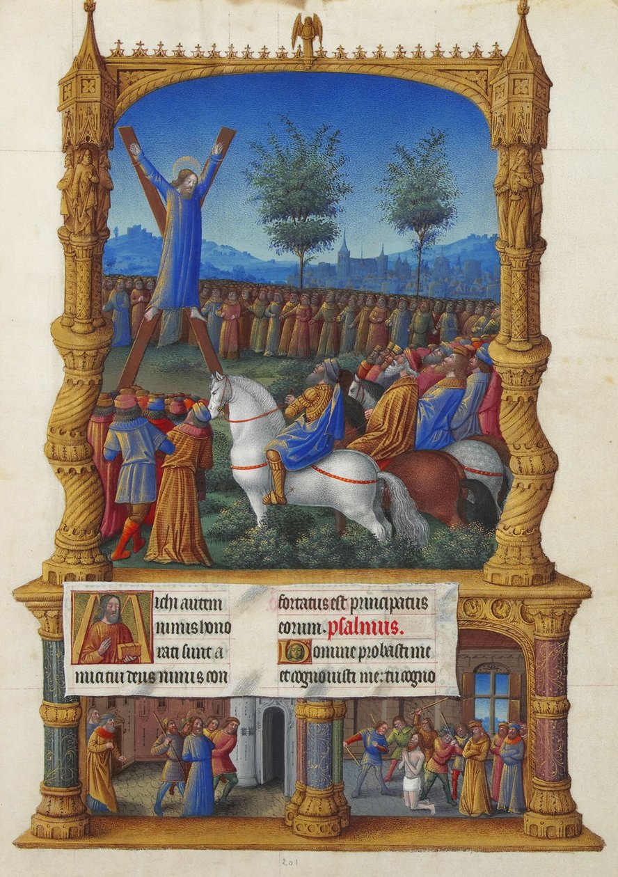 Très Riches Heures du Duc de Berry - O Martírio de Santo André de Jean Colombe