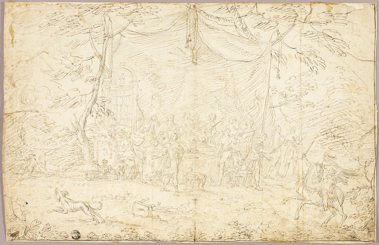 Tema literário: Cena de banquete de Jean Cotelle the younger
