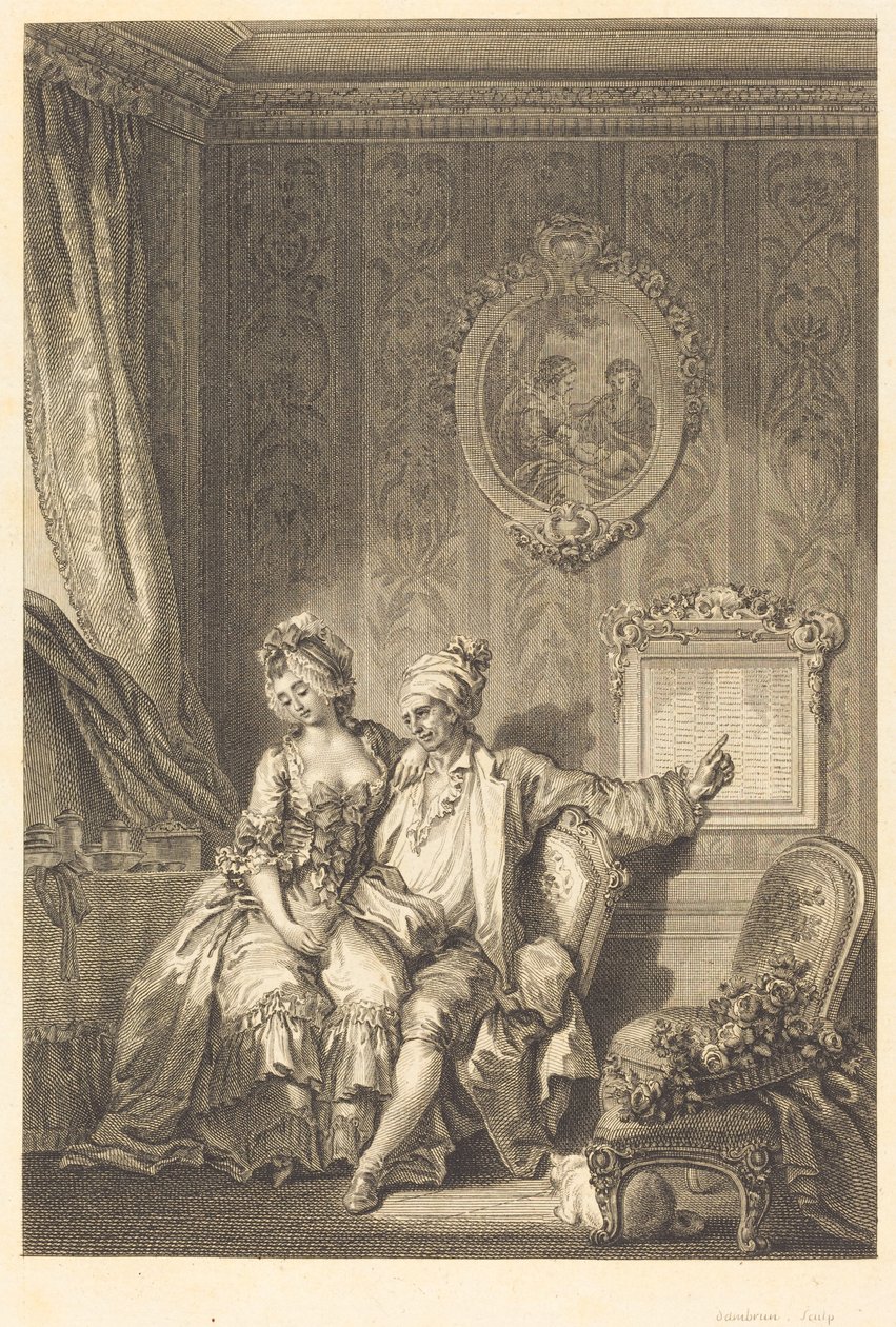 O Calendário dos Vieillards de Jean Dambrun after Jean Honoré Fragonard