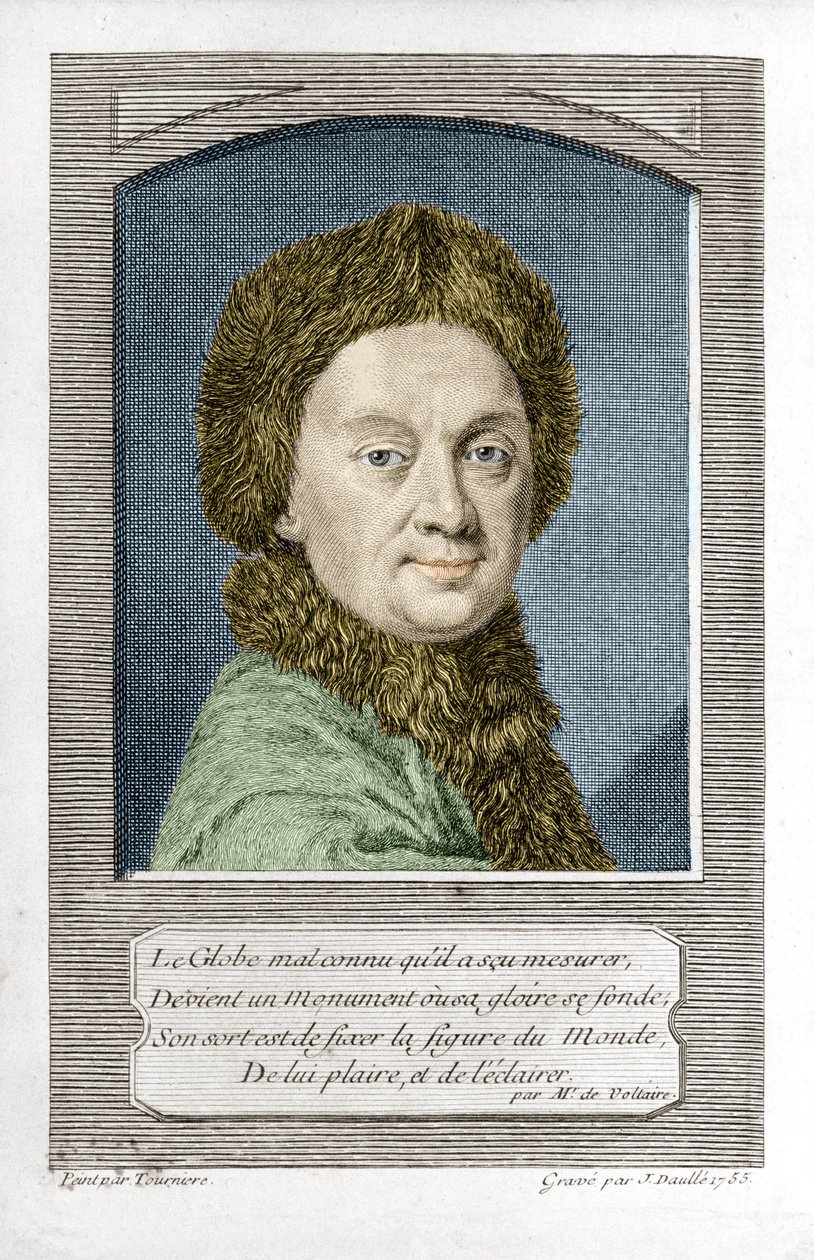 Pierre Louis Moreau de Maupertuis, astrônomo (1698 - 1759), gravada por J. Daullé em 1755 de Jean Daullé