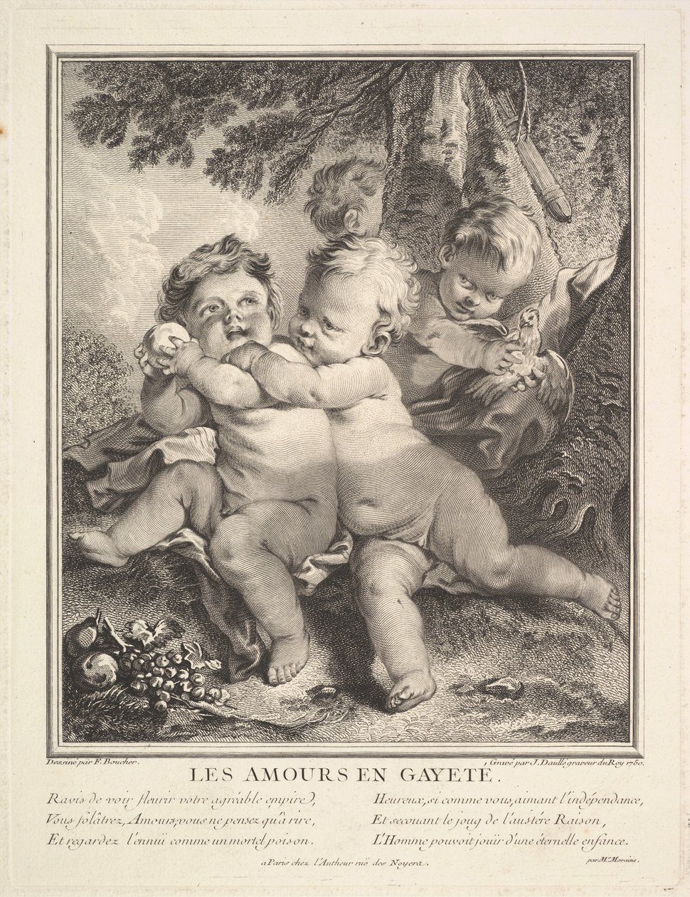 Os Cupidos Alegres, 1750. de Jean Daullé
