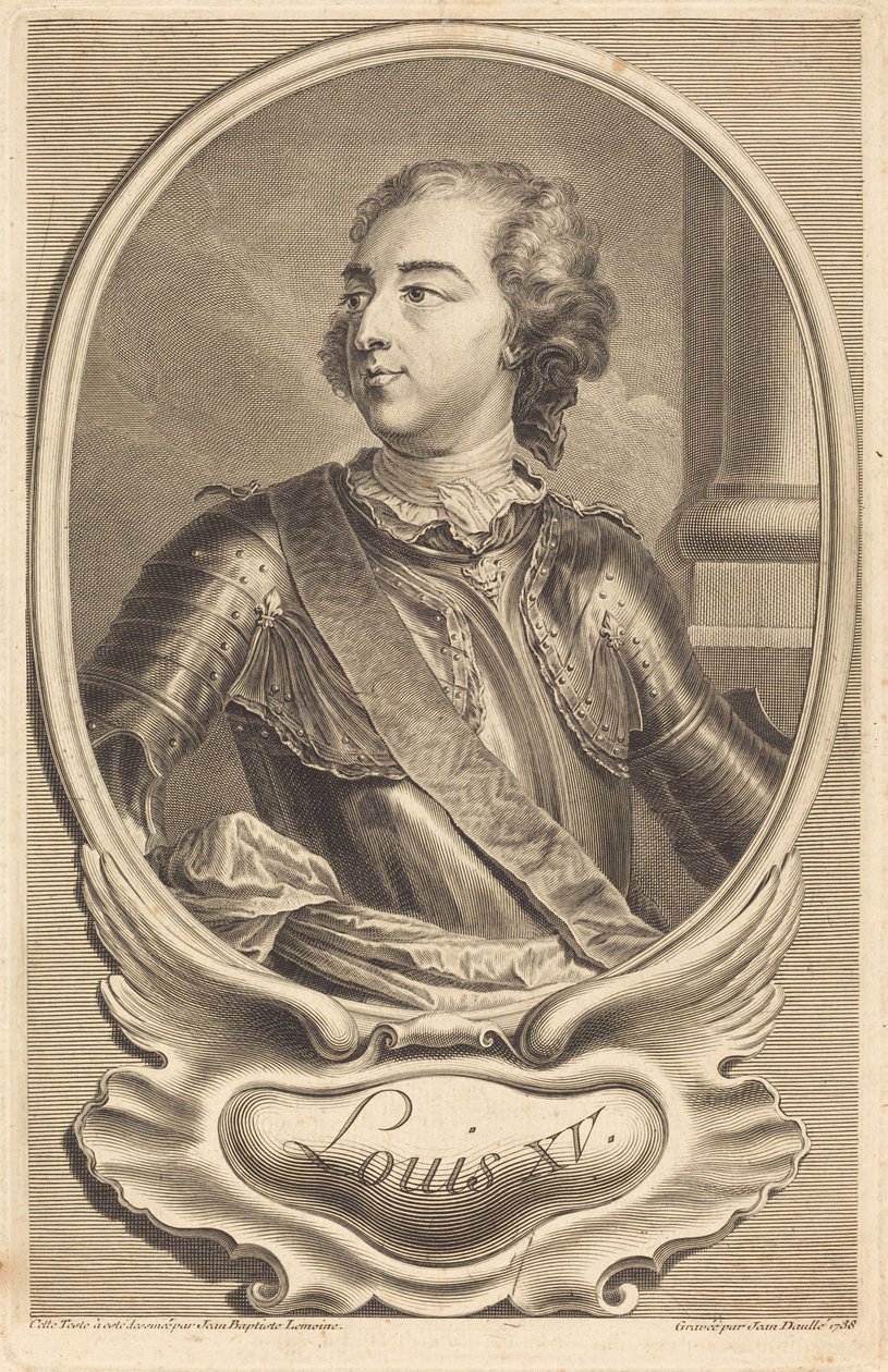 Luís XV de Jean Daullé after Jean Baptiste Lemoyne II