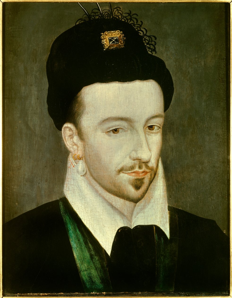 Retrato do Rei de França Henri III (1551-1589) Pintura atribuída a Jean Ducourt (2ª metade do século XVI) Sol. 0,29 x 0,22 m - Retrato do Rei Henrique III de França (1551-1589). Pintura atribuída a Jean Ducourt (2.ª metade do século XVI de Jean Decourt