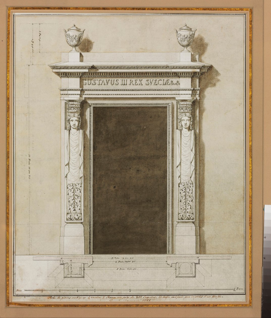 Projeto para decorações de parede para o Salon de Compagnie de Jean Desmosthene (attr. to) Dugourc