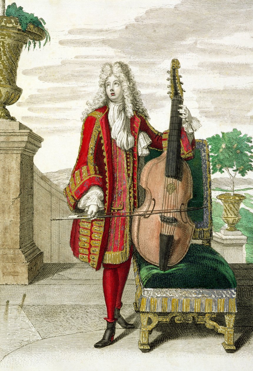 Gentleman tocando violoncelo, publicado c.1688-90 de Jean Dieu de Saint Jean