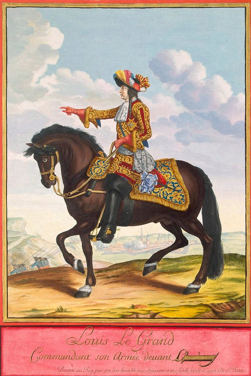 Retrato de Luís XIV a cavalo na Batalha de Cambrai, segunda metade do século XVII. de Jean Dieu de Saint Jean