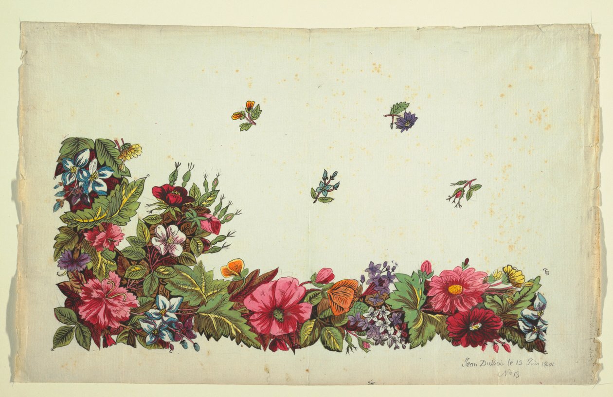 Design floral para têxteis impressos de Jean Dubois