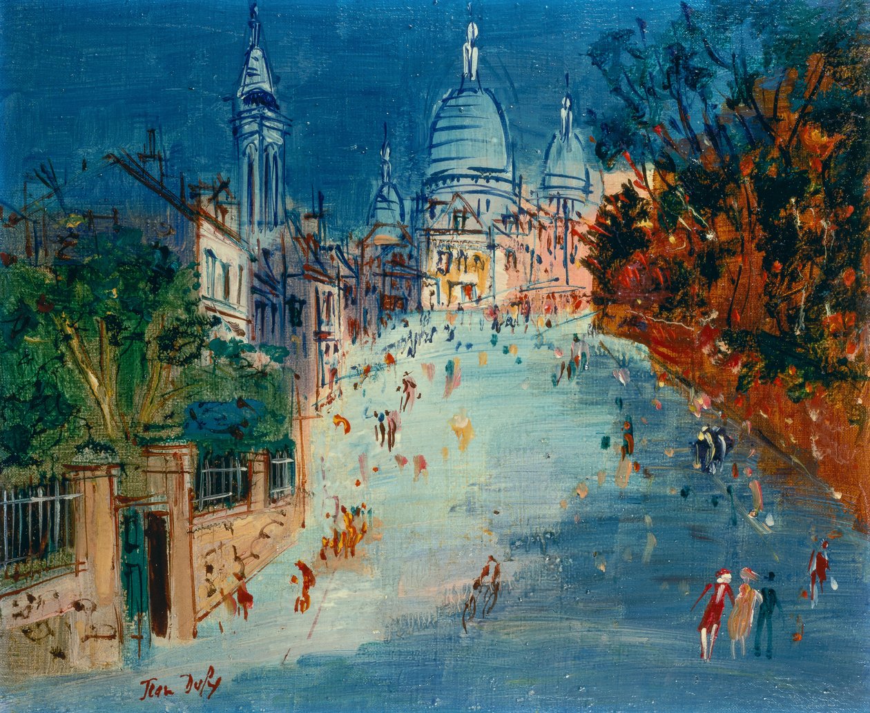 Uma rua em Montmartre (óleo sobre tela) de Jean Dufy