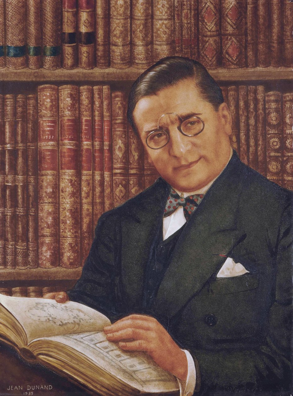 Armand Albert Rateau na sua biblioteca, por Jean Dunand (1877-1942) de Jean Dunand
