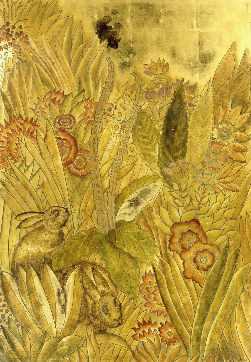 Coelhos e flores; Coelhos e flores de Jean Dunand