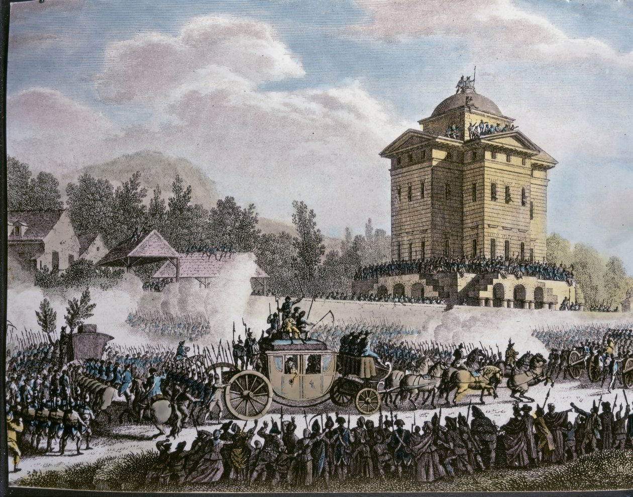 Chegada do rei Luís XVI a Paris após a sua detenção em Varennes, 25 de junho de Jean Duplessi Bertaux