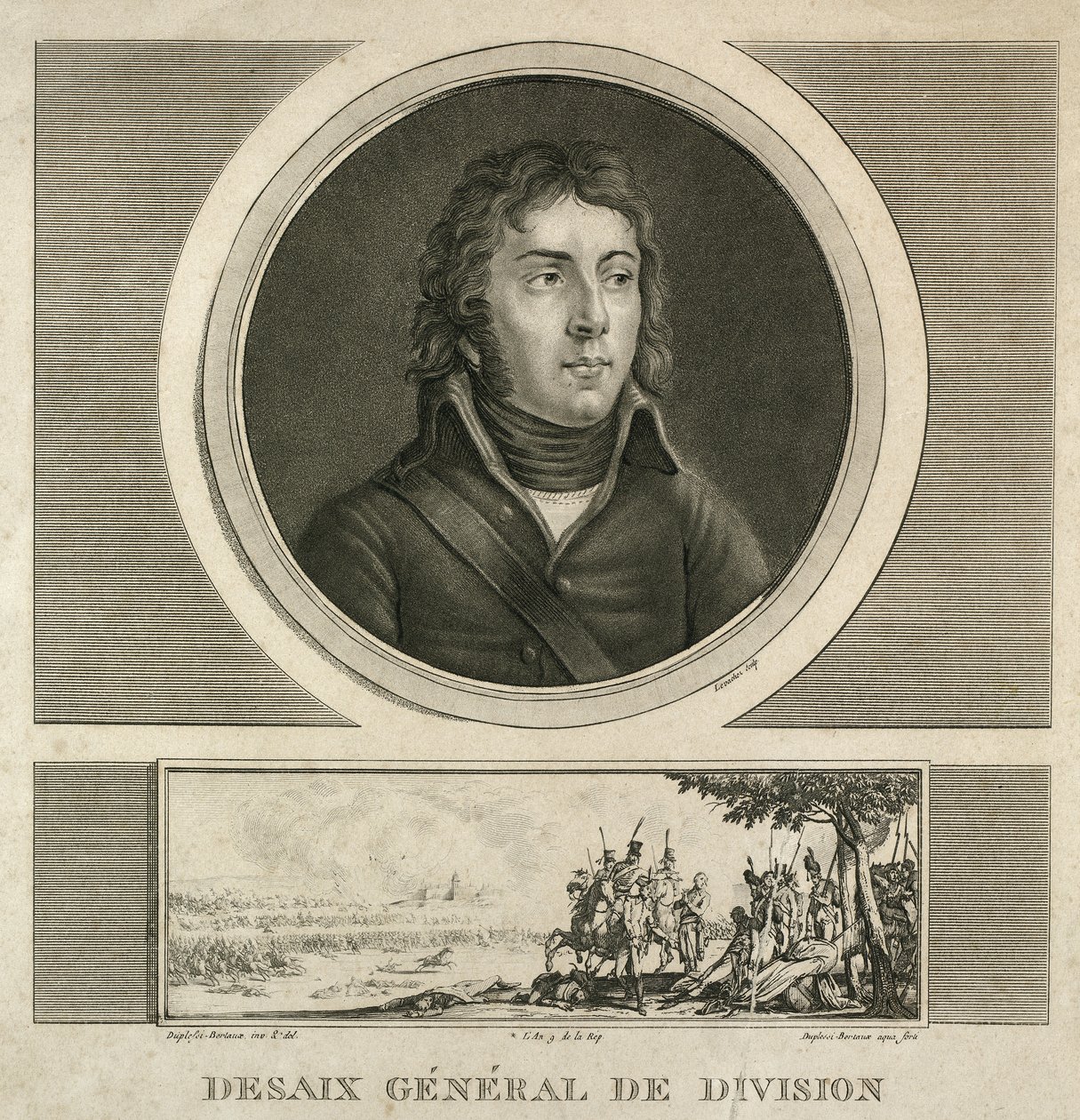 Retrato do General Louis Charles Antoine Desaix (cerca de 1800 - 1815 0,38 x 0,24) de Jean Duplessi Bertaux