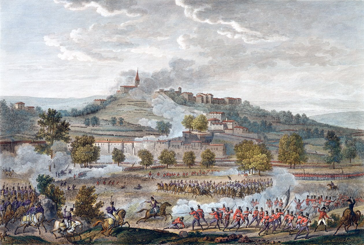 A Batalha de Montebello e Casteggio, Itália, 20 Prairial, Ano 8 9 de junho de 1800 de Jean Duplessis Bertaux