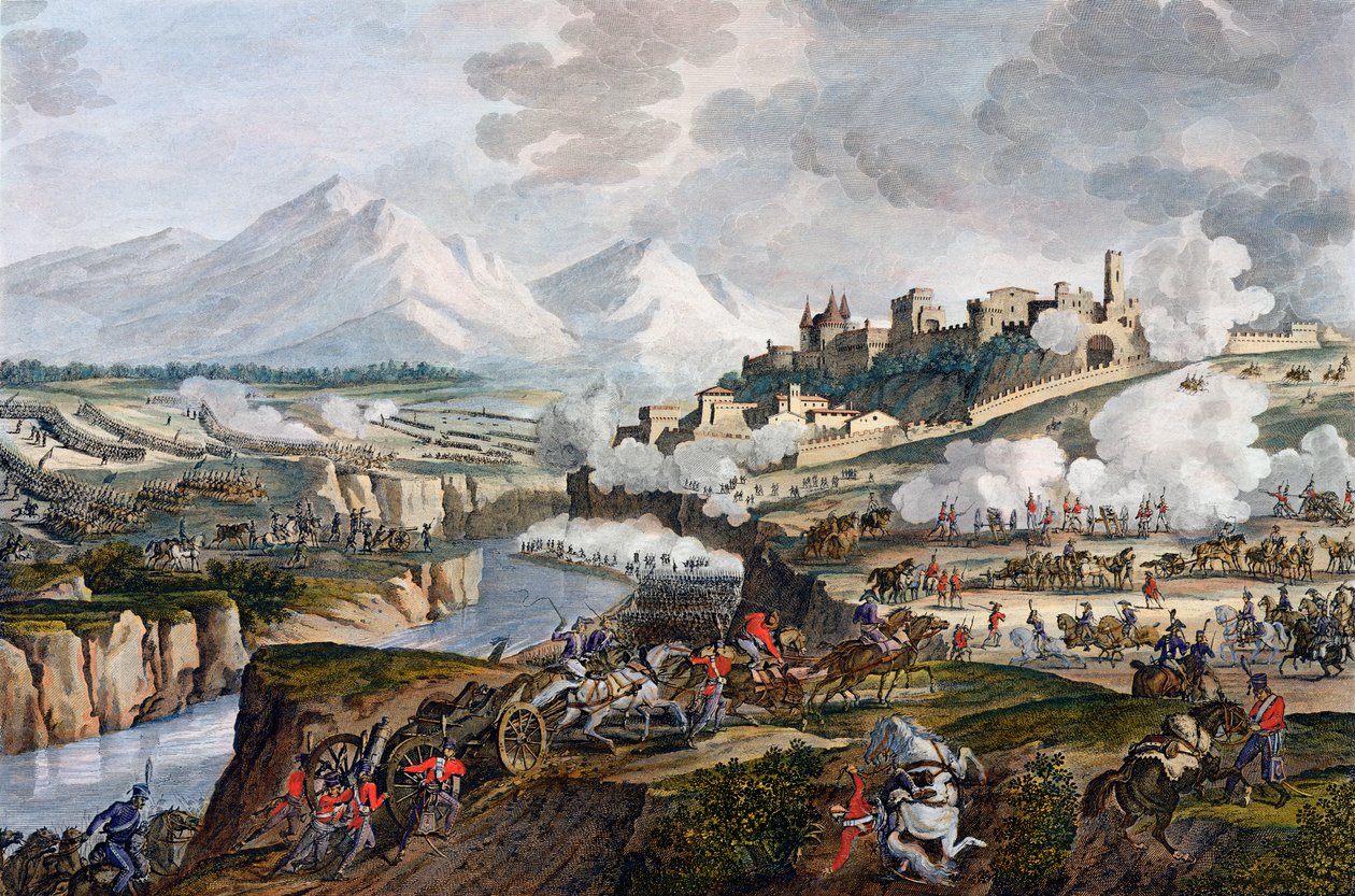 A Batalha de Rovereto, Itália, 18 Fructidor, Ano 4 Setembro 1796 de Jean Duplessis Bertaux
