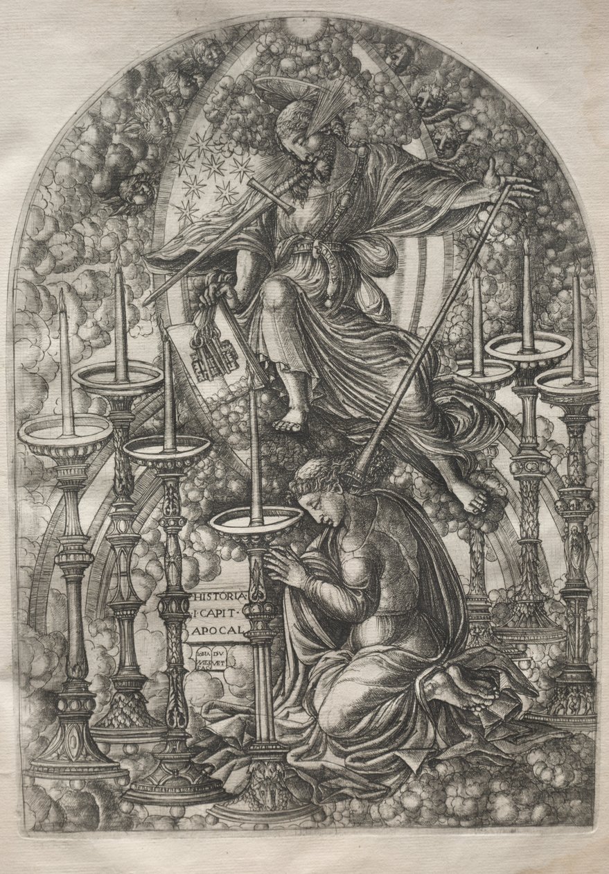 O Apocalipse: São João Vê Sete Castiçais de Ouro, 1546-1556. de Jean Duvet