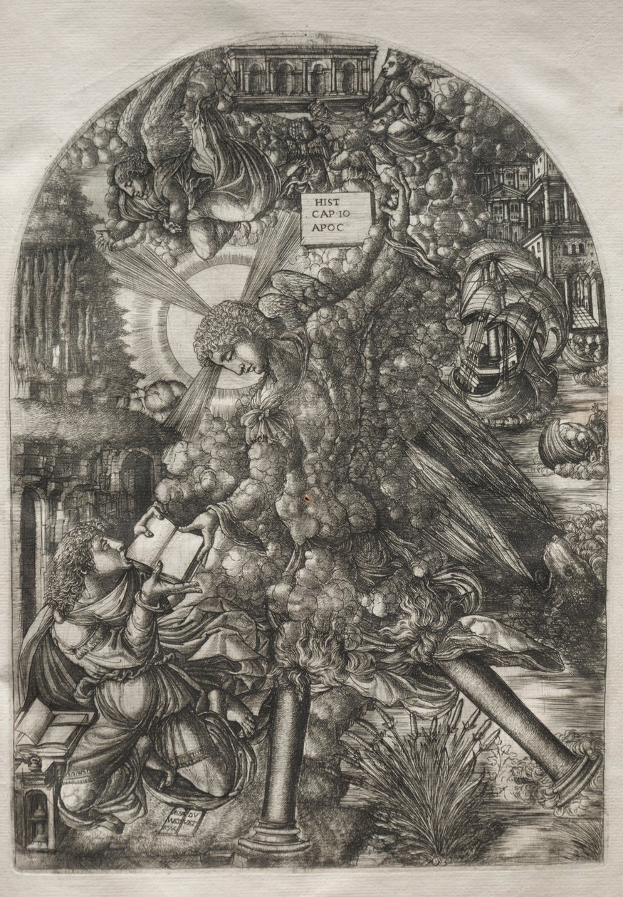 O Apocalipse: O Anjo Dá a São João o Livro para Comer, 1546-1556. de Jean Duvet