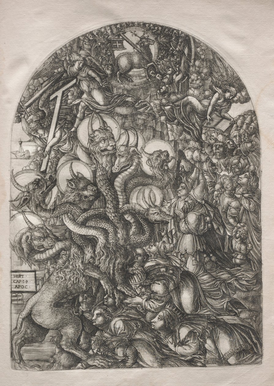 O Apocalipse: A Besta com Sete Cabeças e Dez Chifres, 1546-1556. de Jean Duvet