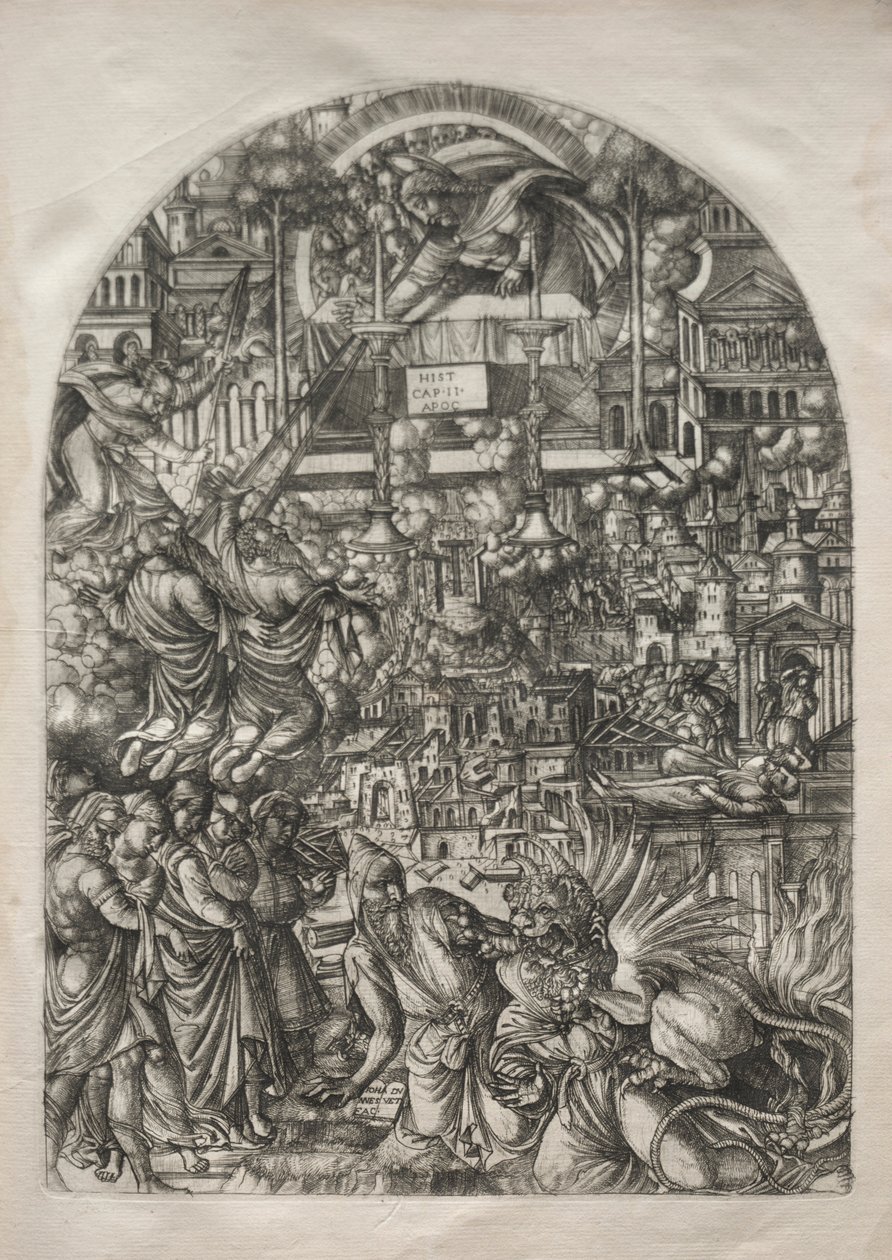 O Apocalipse: A Medição do Templo, 1546-1556. de Jean Duvet