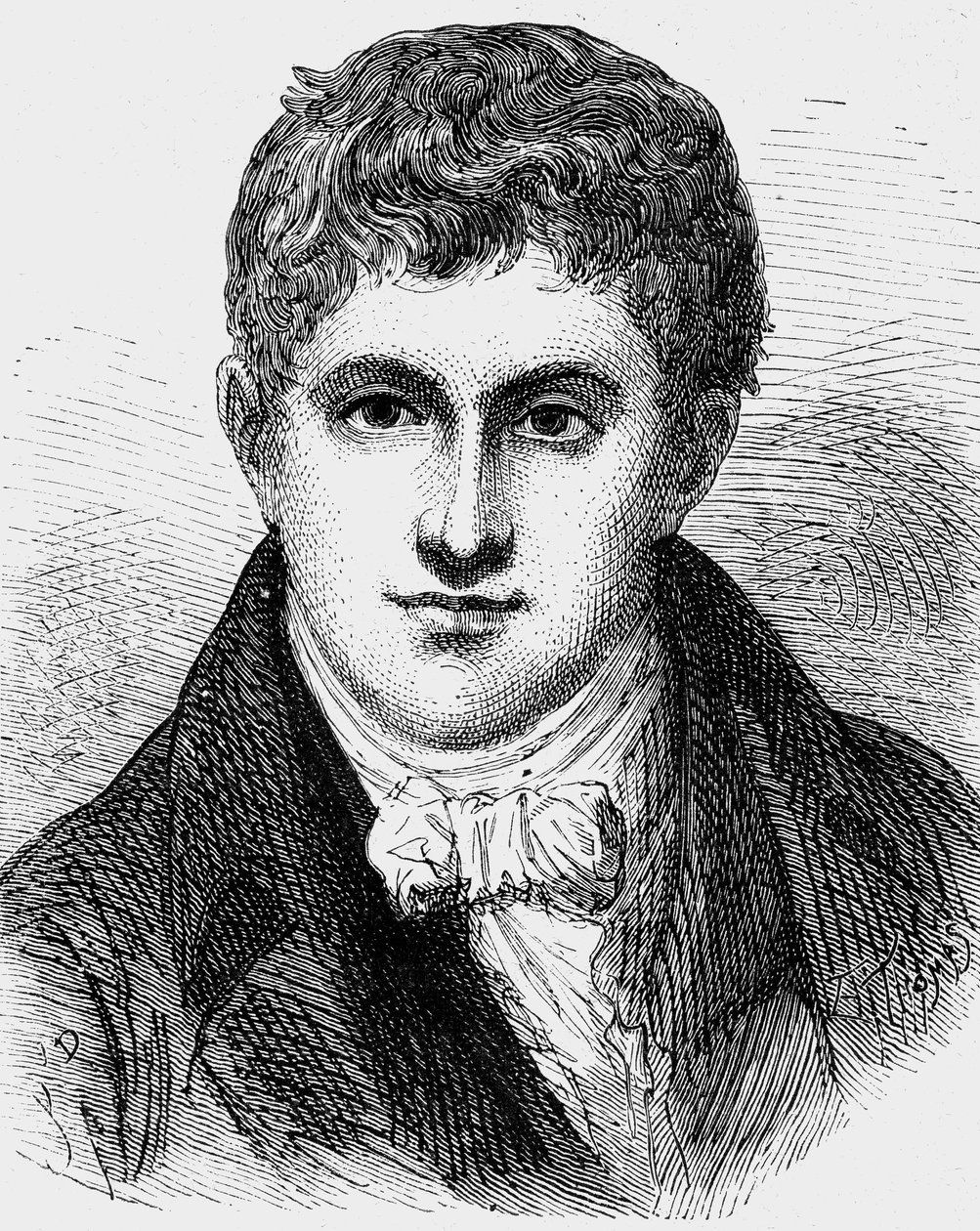 Humphry Davy (1778-1829) físico e químico inglês, gravura de Jean Edouard Dargent