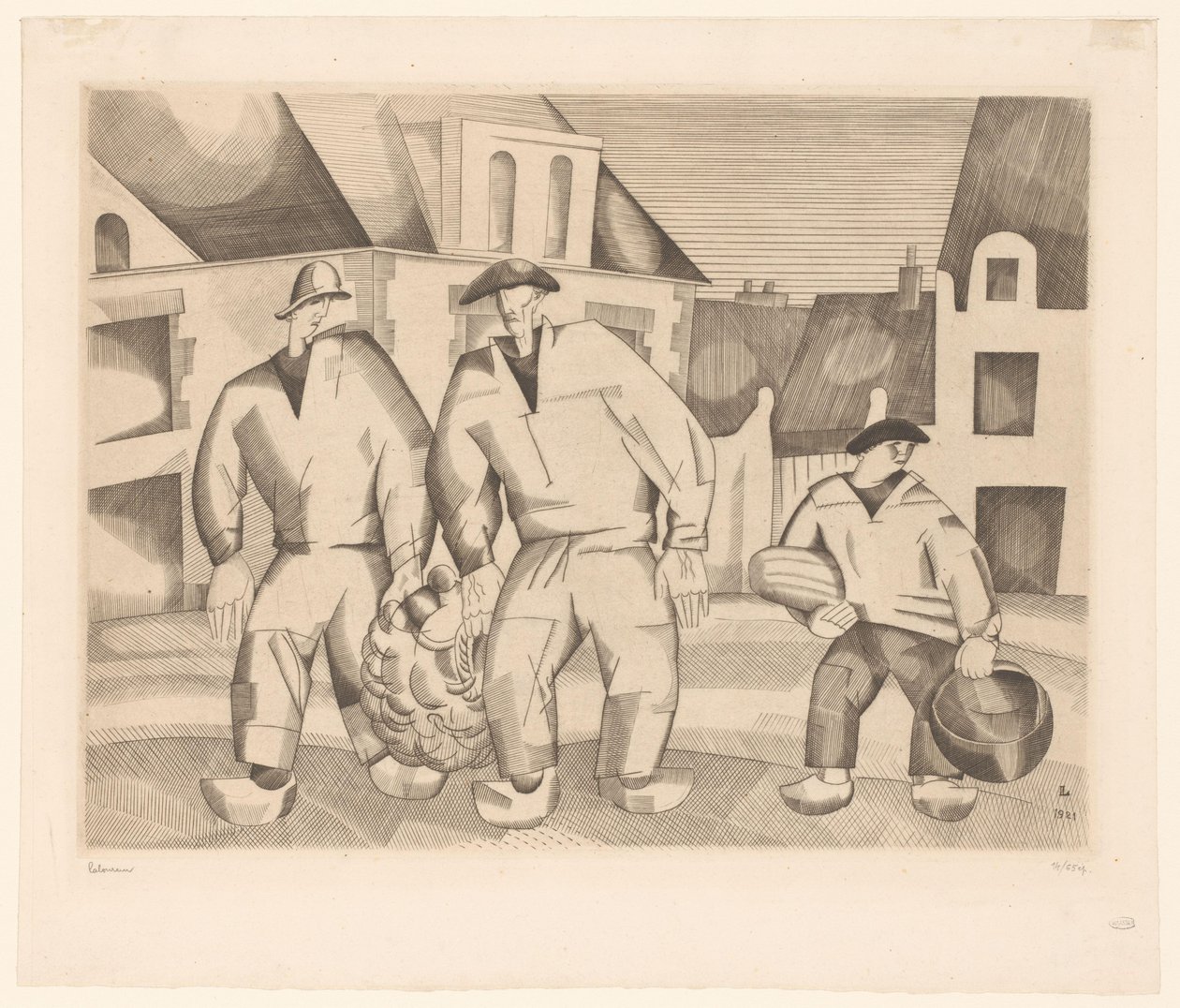 Três marinheiros numa rua
Les trois marins de Jean Emile Laboureur (signed by artist)