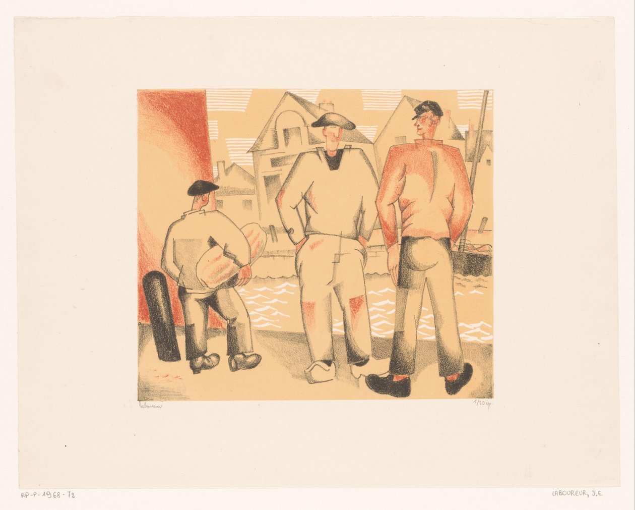 Drie vissers aan de kade
Os pescadores e o musgo de Jean Emile Laboureur