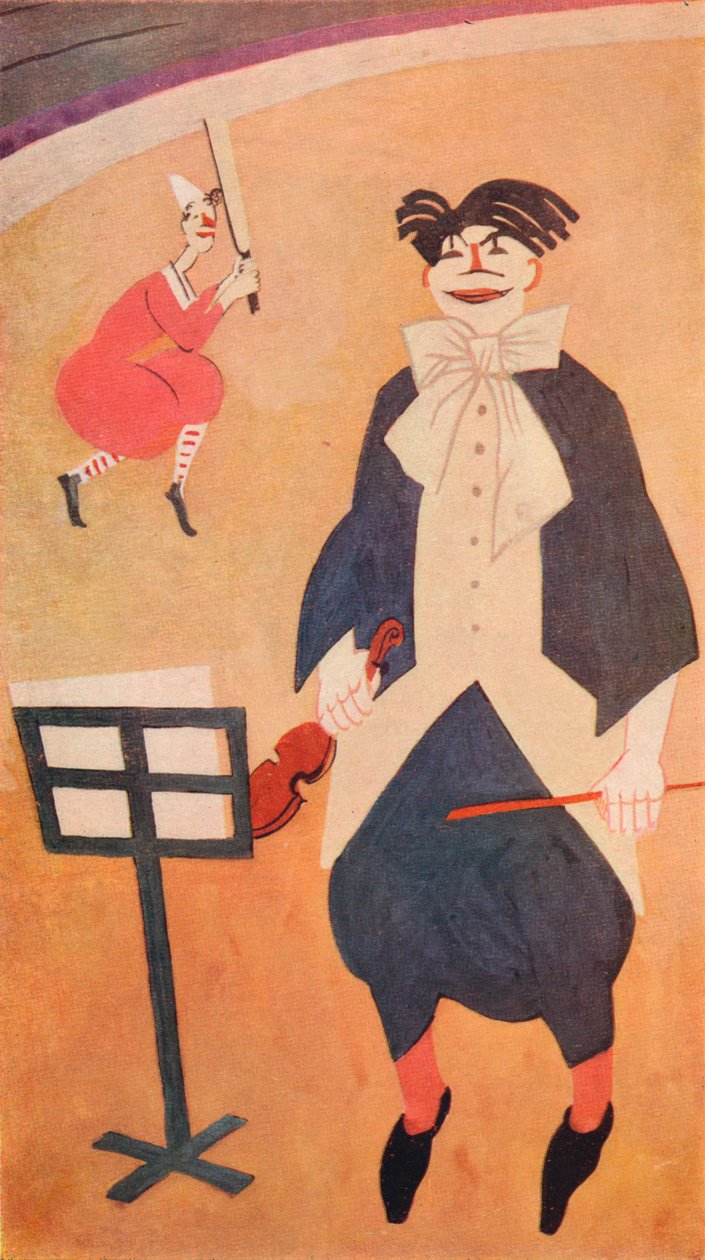 O palhaço. Decoração mural em Boulestins Restaurant, Londres, c1927 de Jean Emile Laboureur