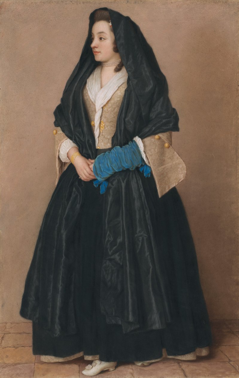 Uma jovem elegante em traje maltês de Jean Étienne Liotard