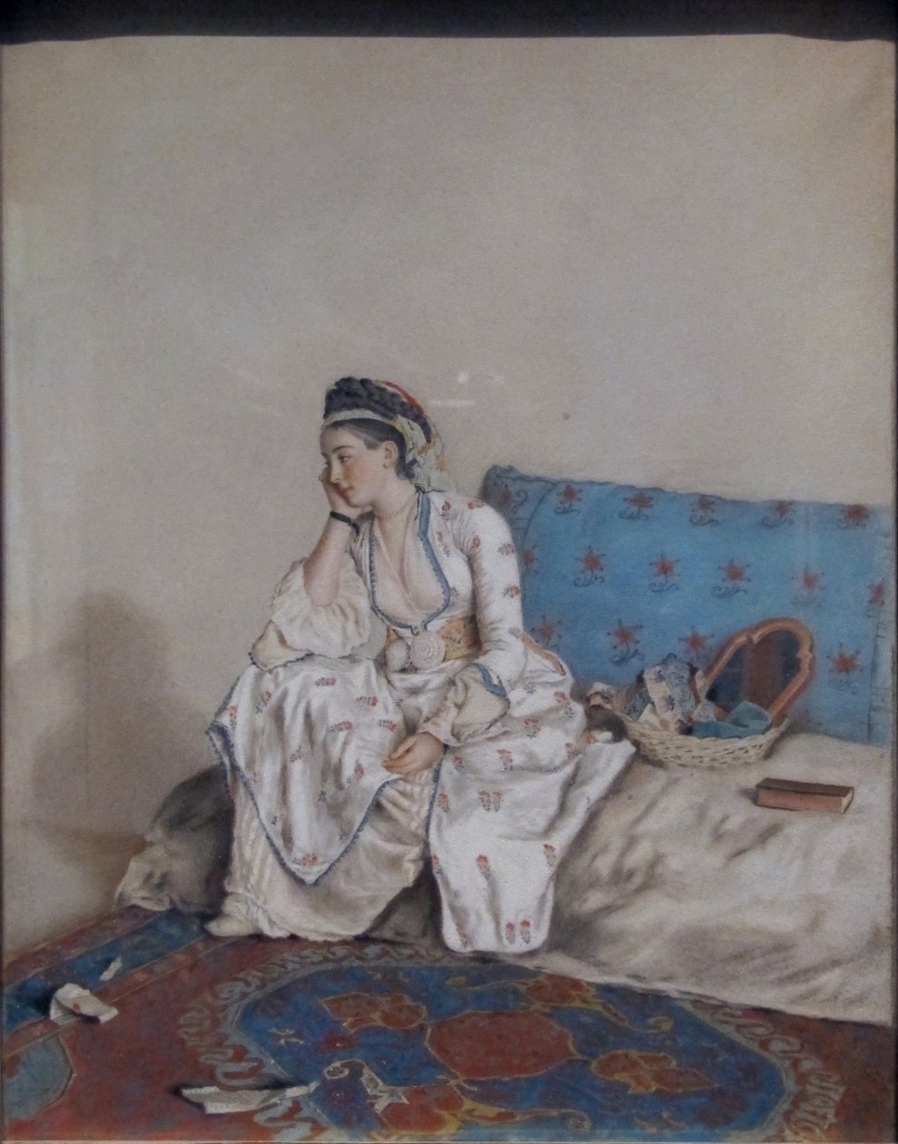 Uma senhora pensativa num sofá de Jean Étienne Liotard