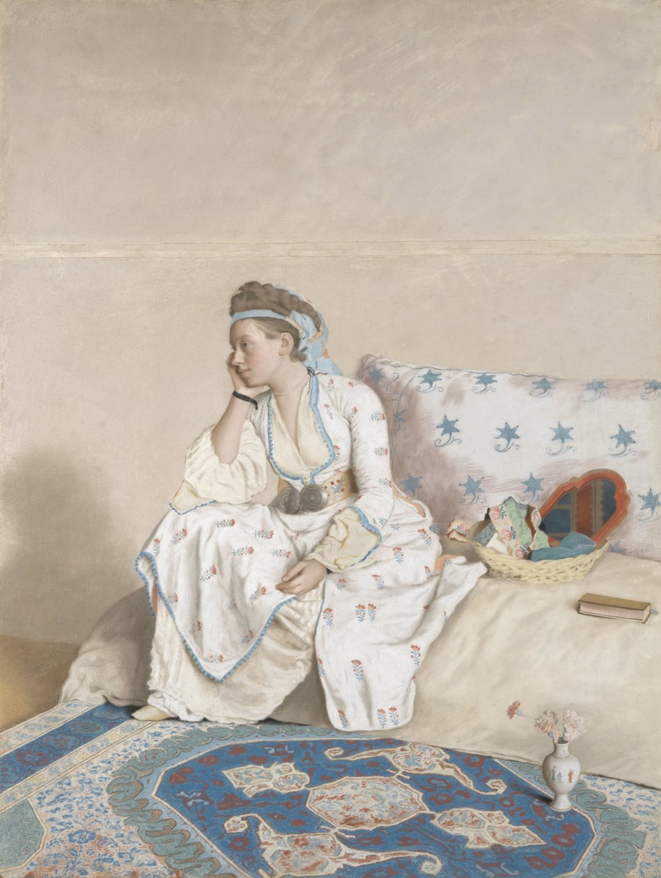 Marie Fargues, a esposa do pintor Retrato de Marie Fargues, esposa do artista, em traje turco de Jean Étienne Liotard