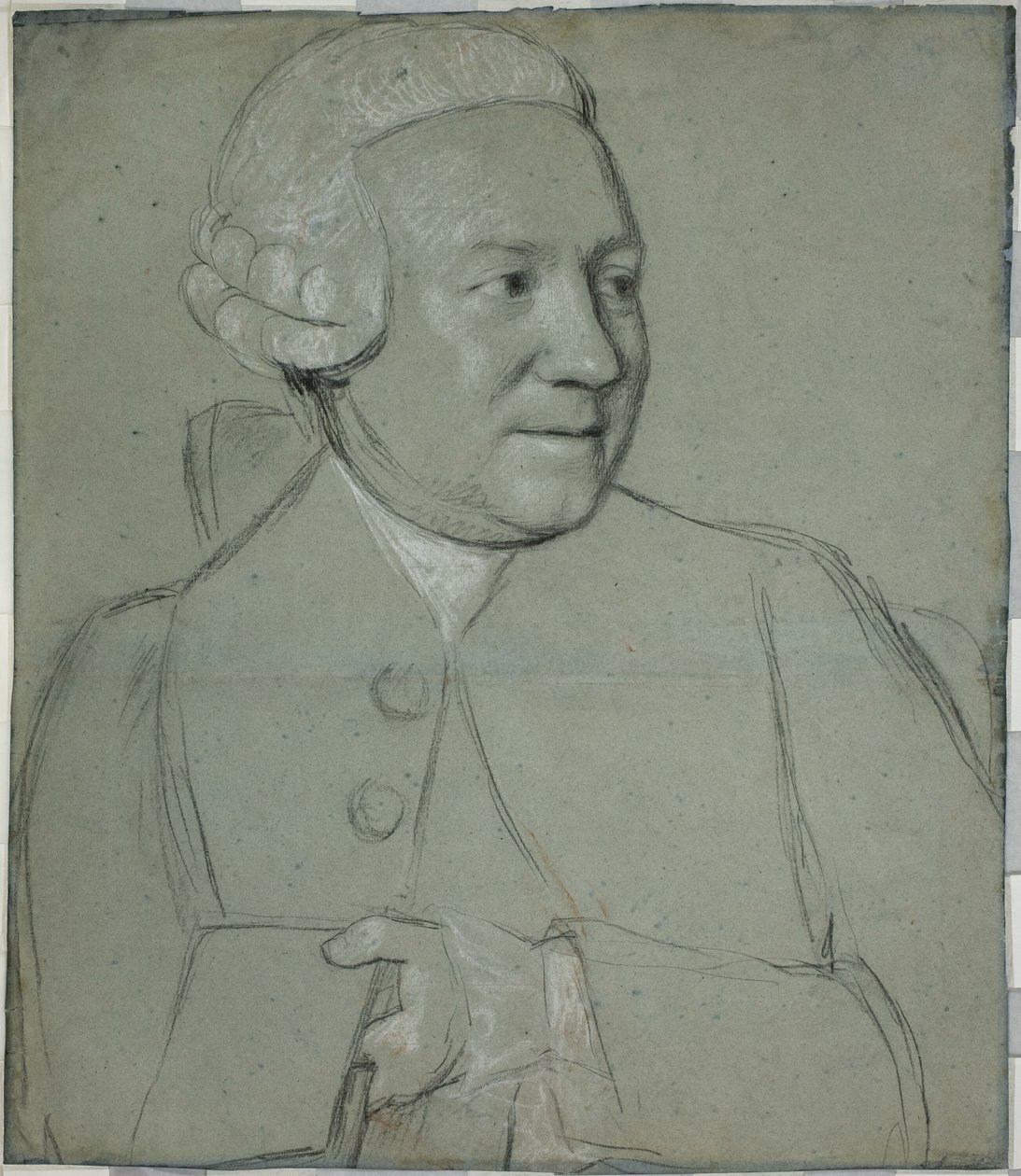 Retrato de um homem segurando um livro, virado para a direita de Jean Étienne Liotard