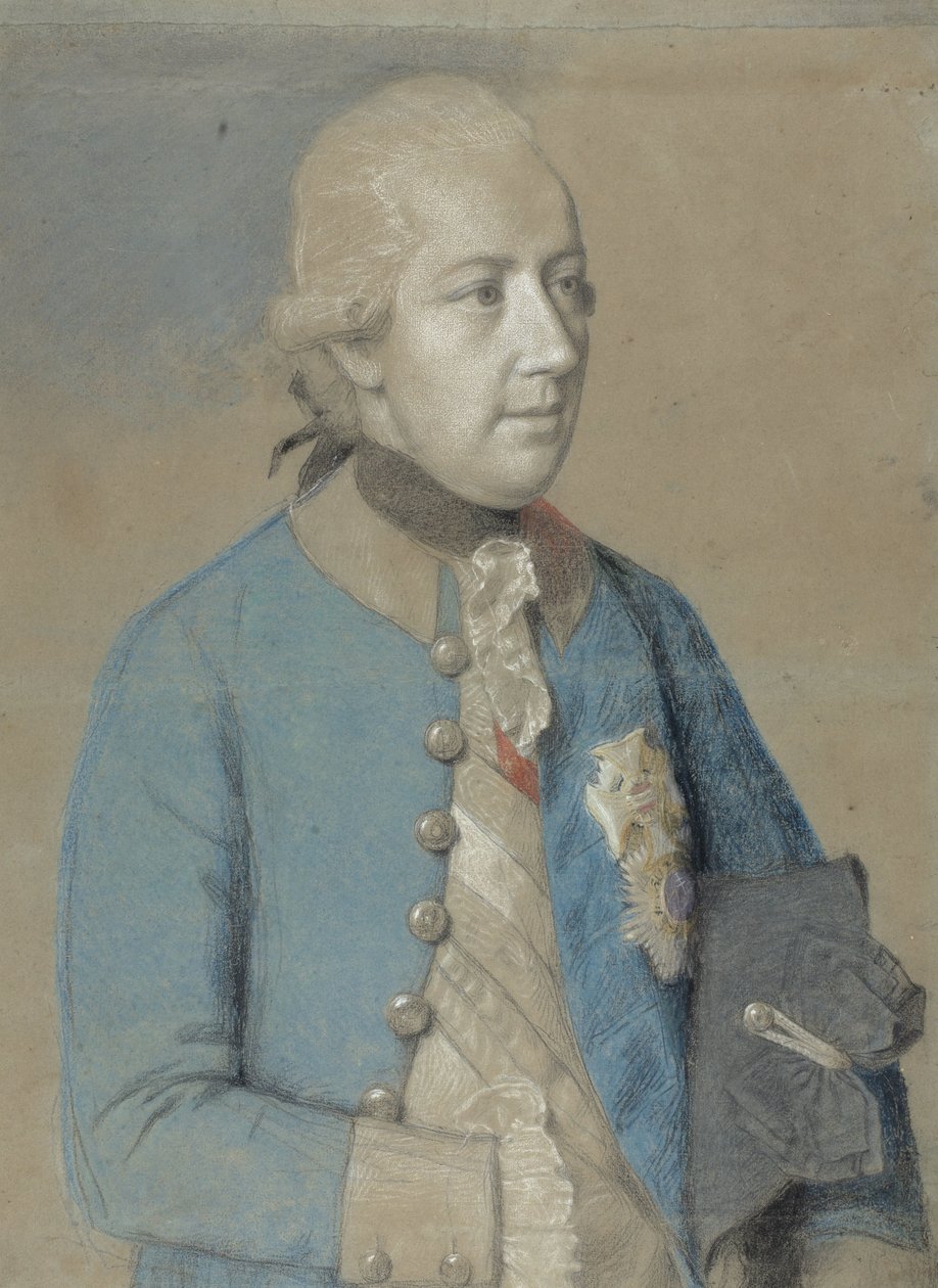 Retrato de José II da Áustria (1741-90), imperador romano-germânico e mais tarde rei da Hungria e Boêmia de Jean Étienne Liotard
