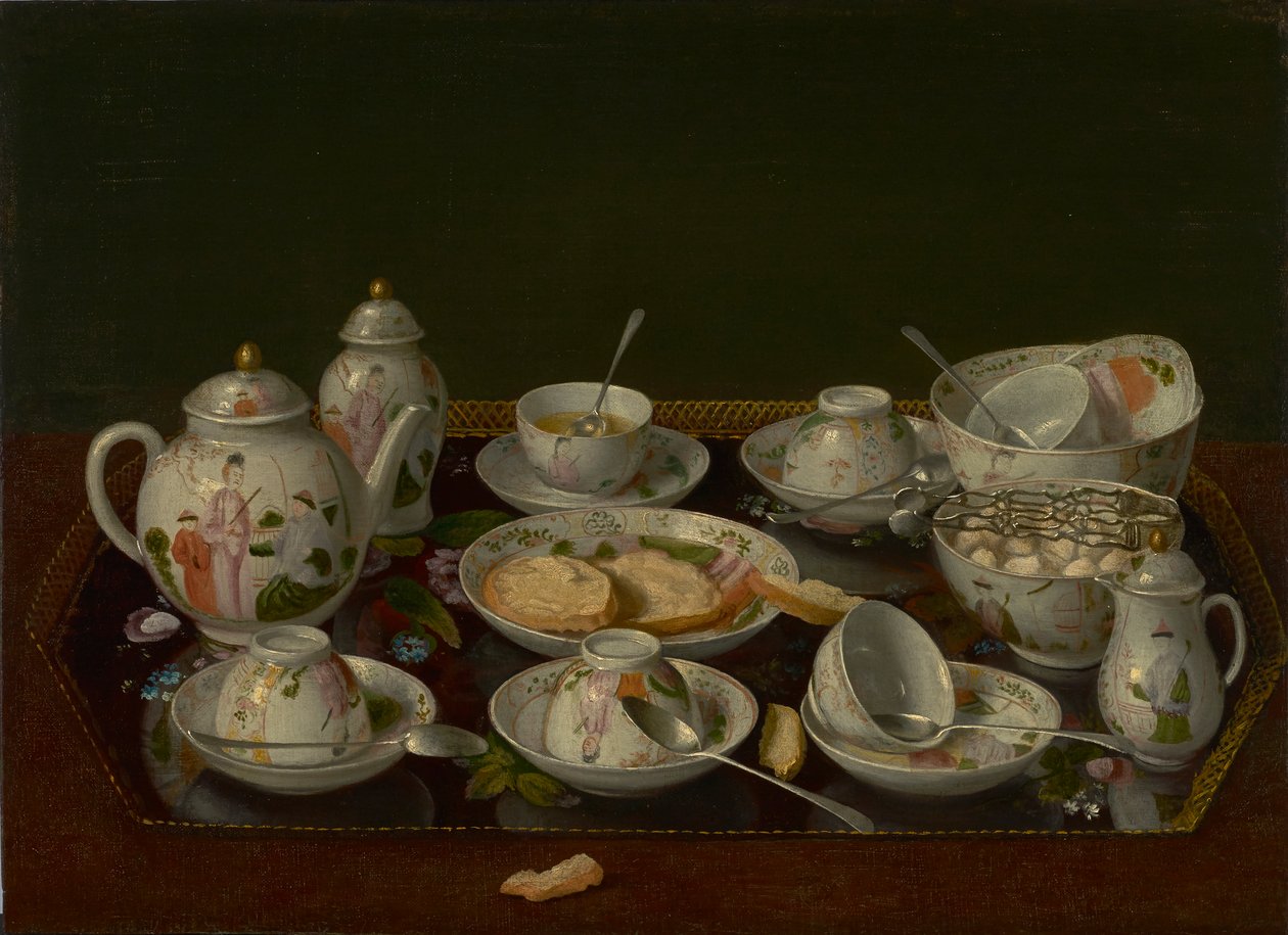 Still Life: Jogo de Chá, c.1781-3 (óleo sobre tela montado a bordo) de Jean Étienne Liotard