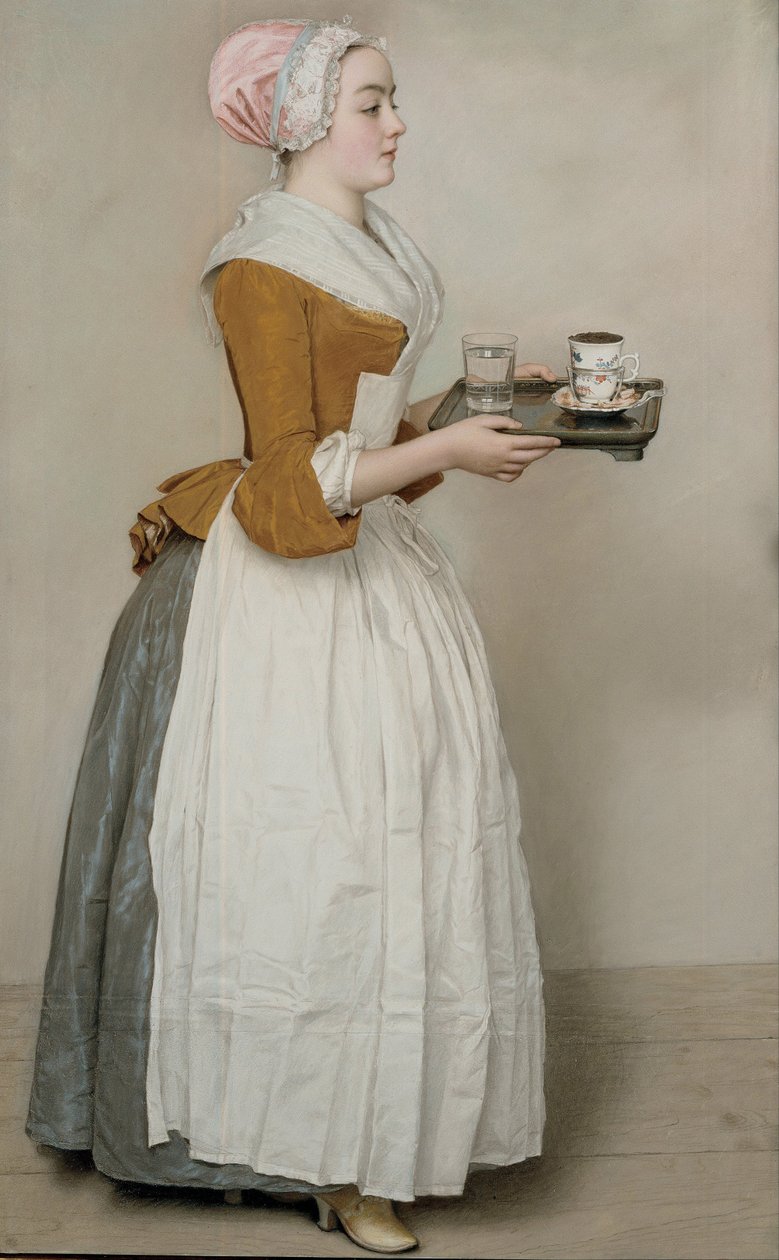A Garota do Chocolate La Belle Chocolatière de Vienne, c. 1745 de Jean Étienne Liotard