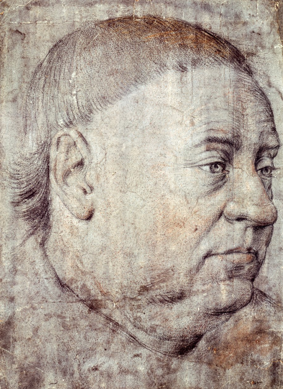 Desenho para retrato de Guillaume Jouvenel des Ursins, Chanceler de Carlos VII por Jean Fouquet (cerca de 1415-circa 1481) de Jean Fouquet