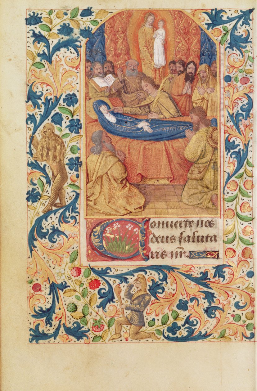Ms Latim 13305 fol.88v A Morte da Virgem, de &39;Heures a l&39;Usage de Rome&39;, c.1465 de Jean Fouquet