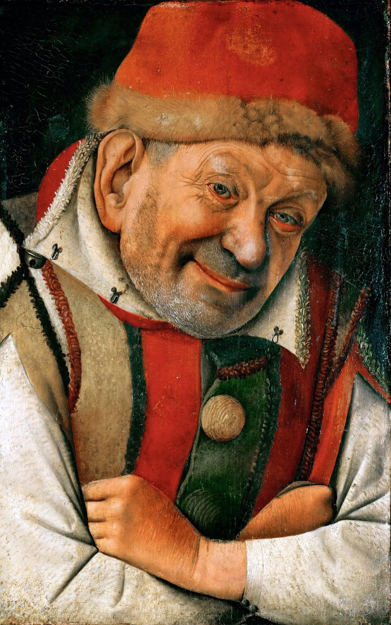 Renascença : Retrato do boufon Pietro Gonella (Gonnella) (falecido em 1441), a corte da casa Este em Ferrara - Retrato do Jester Gonella da corte Ferrara por Fouquet, Jean (1420-1481), ca. 1445. Óleo sobre madeira, 36,1x23,8. Museu de História de Arte, Vie de Jean Fouquet