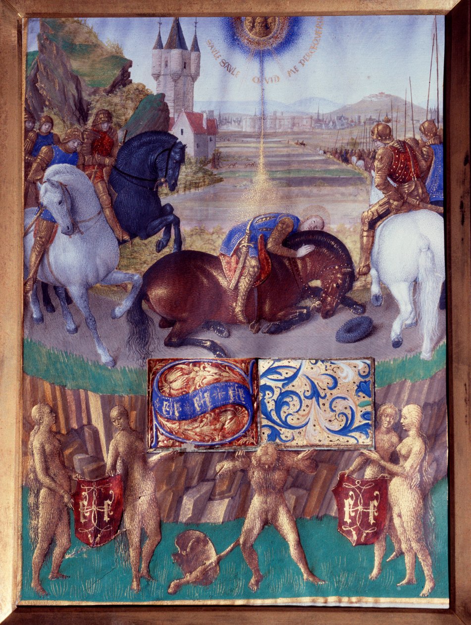 São Paulo a caminho de Damasco Miniatura retirado de "O Livro de Horas de Estêvão Chevalier" de Jean Fouquet (1420-1477/1481) de Jean Fouquet