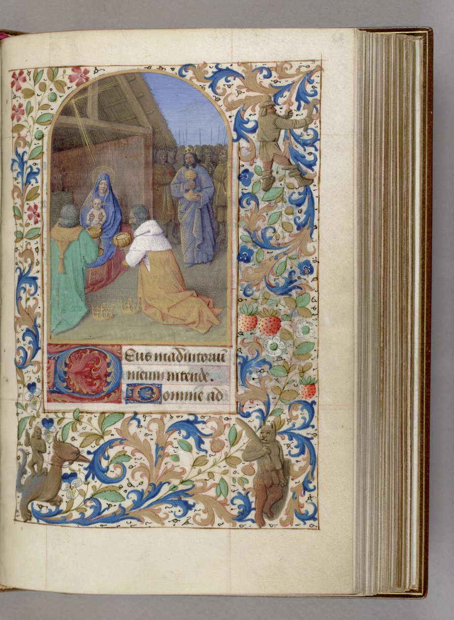A Adoração do Livro das Horas dos Magos, 1450-1499 de Jean Fouquet