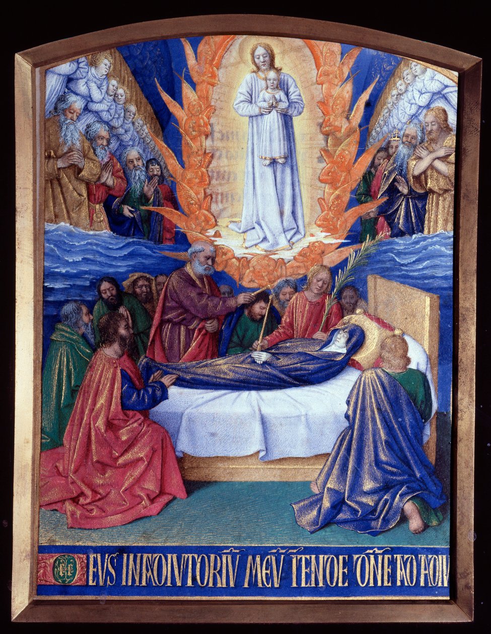 The Hours of the Virgin: the Death of the Virgin Miniature in "The Hours of Etienne Chevalier" de Jean Fouquet (1420-1481) de Jean Fouquet