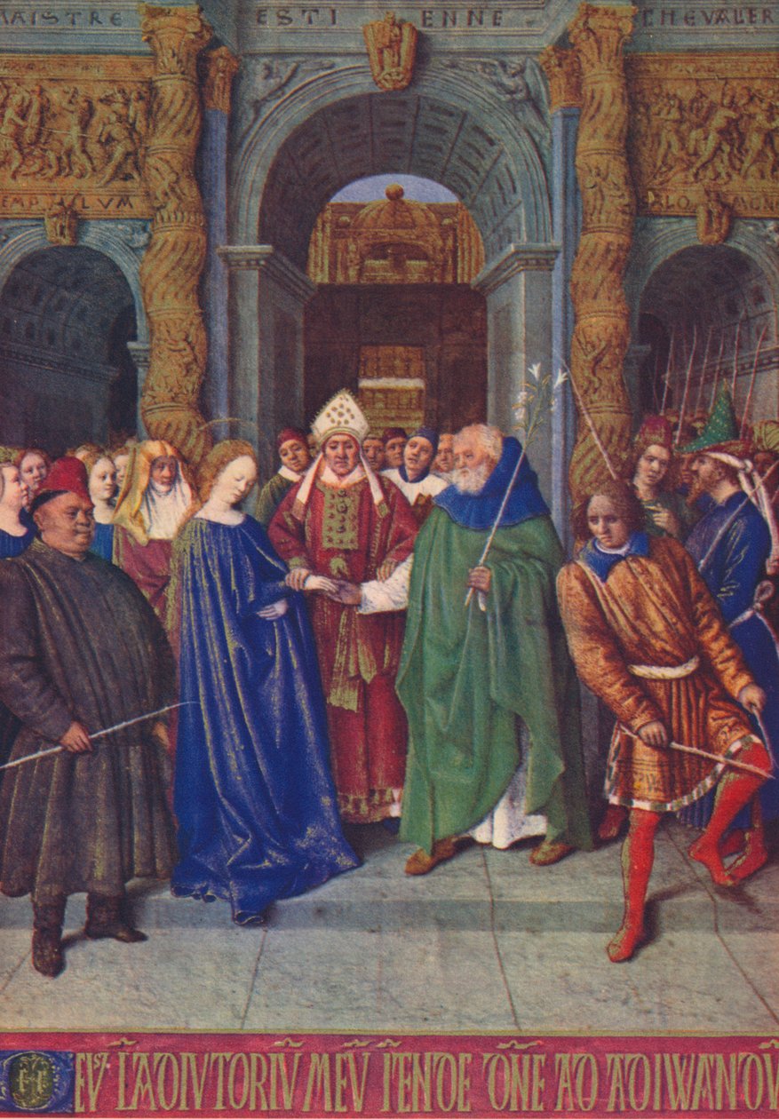 O Casamento da Virgem, c1455, 1939 de Jean Fouquet