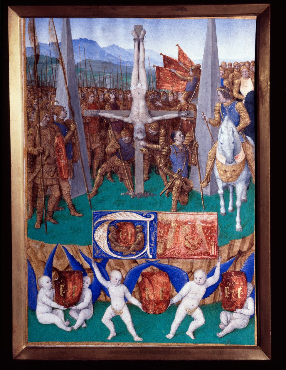 O martírio de São Pedro Miniatura retirado de "O Livro de Horas de Etienne Chevalier" de Jean Fouquet (1420-1477/1481) de Jean Fouquet