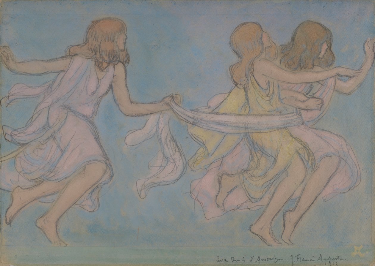 Crianças a brincar, 1915. de Jean Francis Auburtin