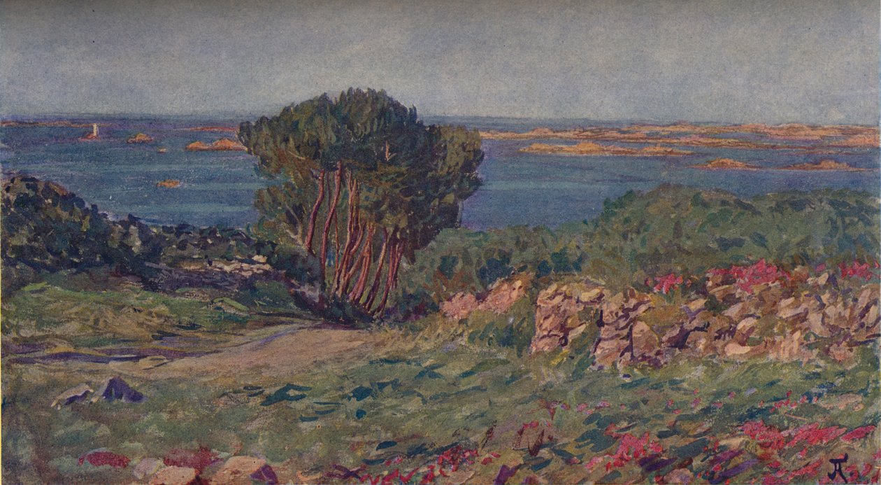 Paisagem de De Bretegne, c1900, 1905 de Jean Francis Auburtin