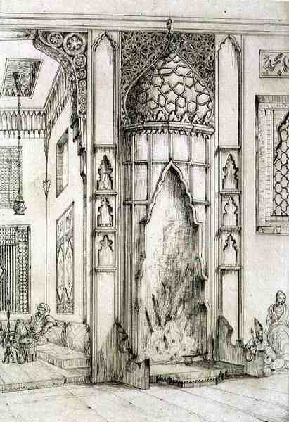 Lareira no Palácio das Sete Torres, em Isfahan, de 