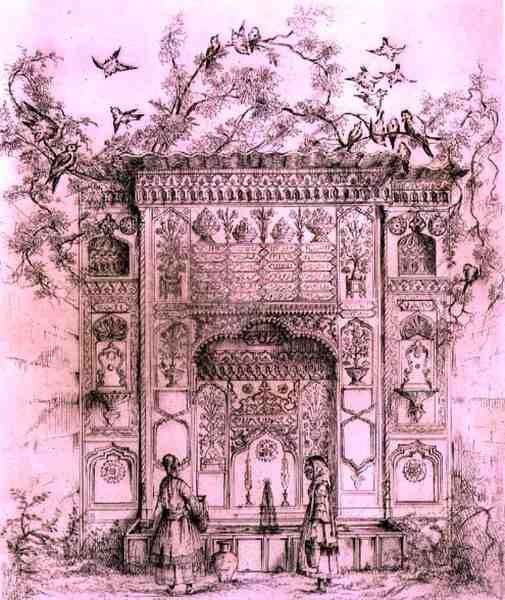Fonte Ornamental, perto da Torre Galata em Constantinopla, de 