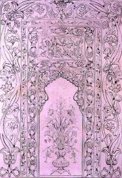 Painel de Azulejos da Mesquita Azul, em Tabriz, Pérsia, de 