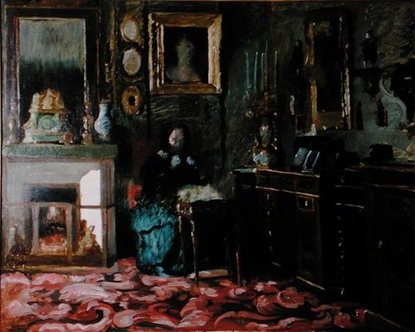 Salão da Madame Hanska (1801-82), rue Fortunee de Jean Francois (after) Gigoux